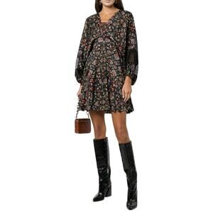 Sachin & Babi Garden Paisley Print Long Sleeve Mini Dress Women’s Size Small